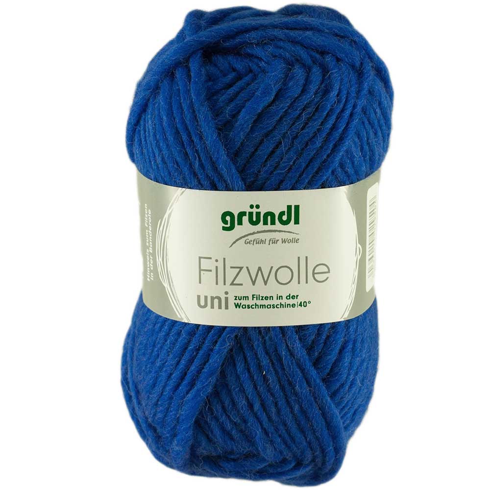 Gründl Filzwolle uni, 50 g, royalblau (Farbe 12)