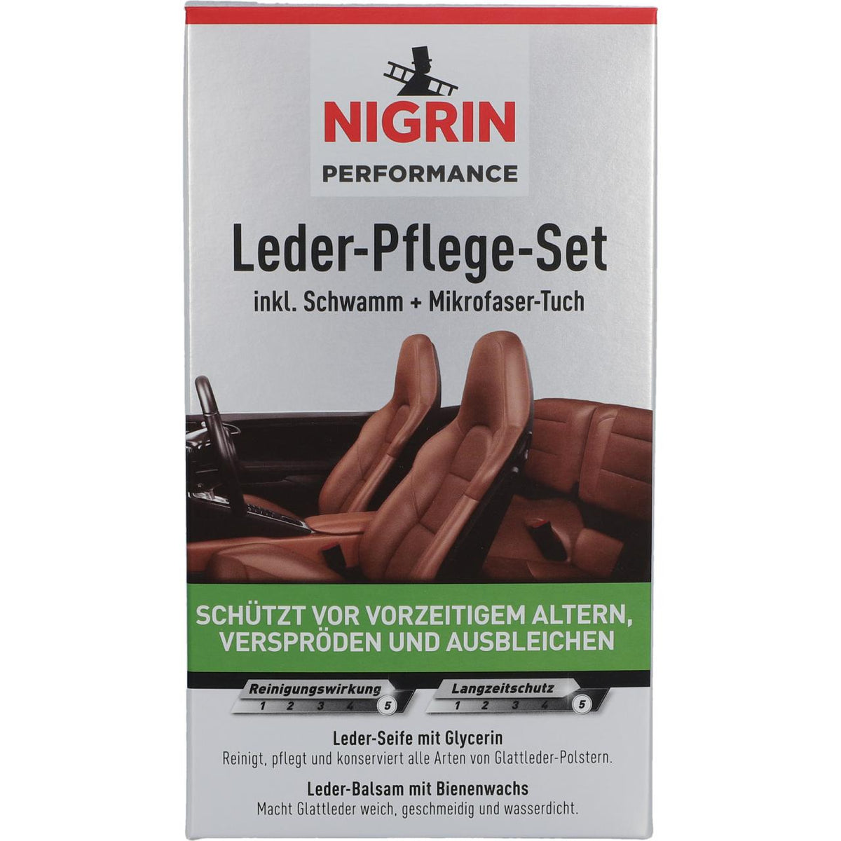 NIGRIN Performance Leder-Pflege-Set Seife und Balsam