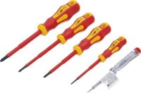 VDE-Elektriker-Schraubendreher-Satz Schlitz/Kreuzschlitz, 5-teilig