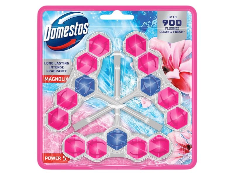 Domestos WC-Reiniger Power 5 WC-Stein Magnolie, 3 Stück