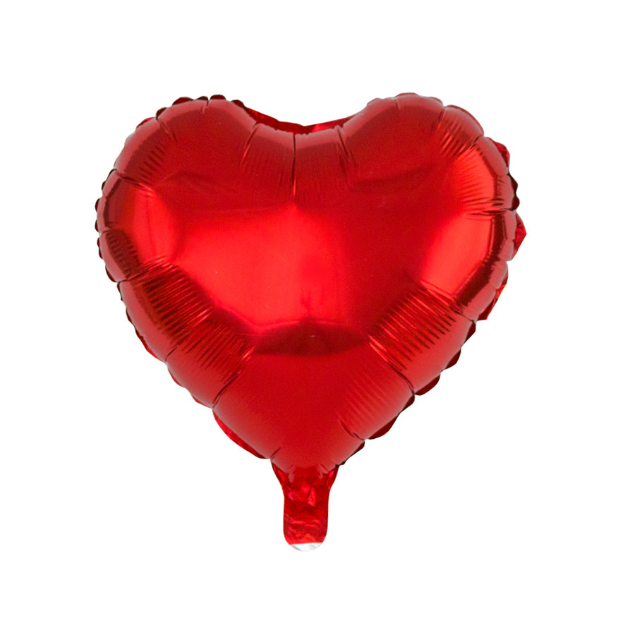 Folienballon Herz rot 45 cm mit Aufblashalm