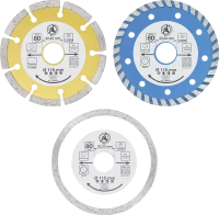 Diamant-Trennscheiben-Satz, Bohrungs-Ø 20 mm, Ø 115 mm, 3-tlg.