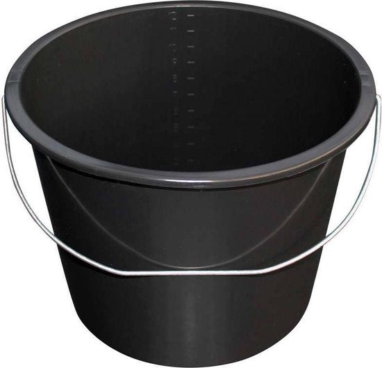 Eimer mit Metallhenkel, schwarz, 12 Liter
