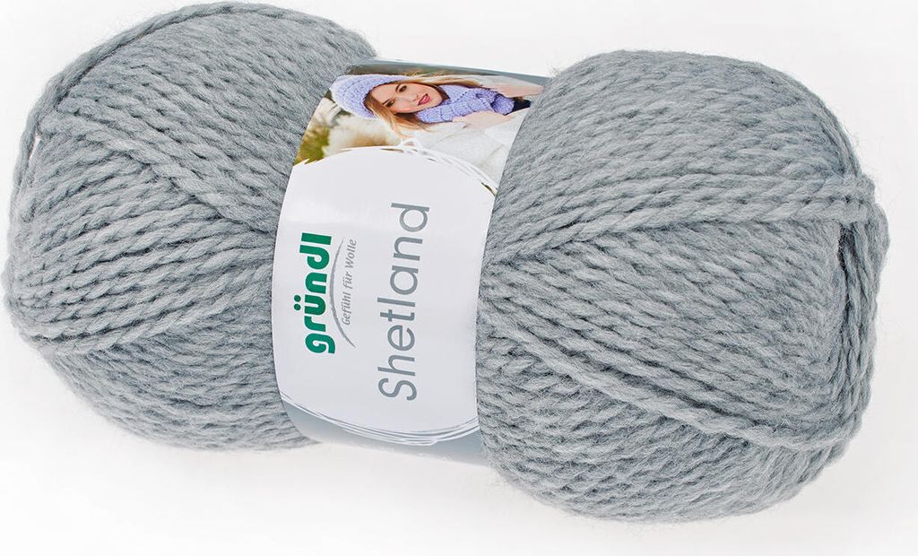 Gründl Shetland Strickgarn grau (Farbe 14), 100 g