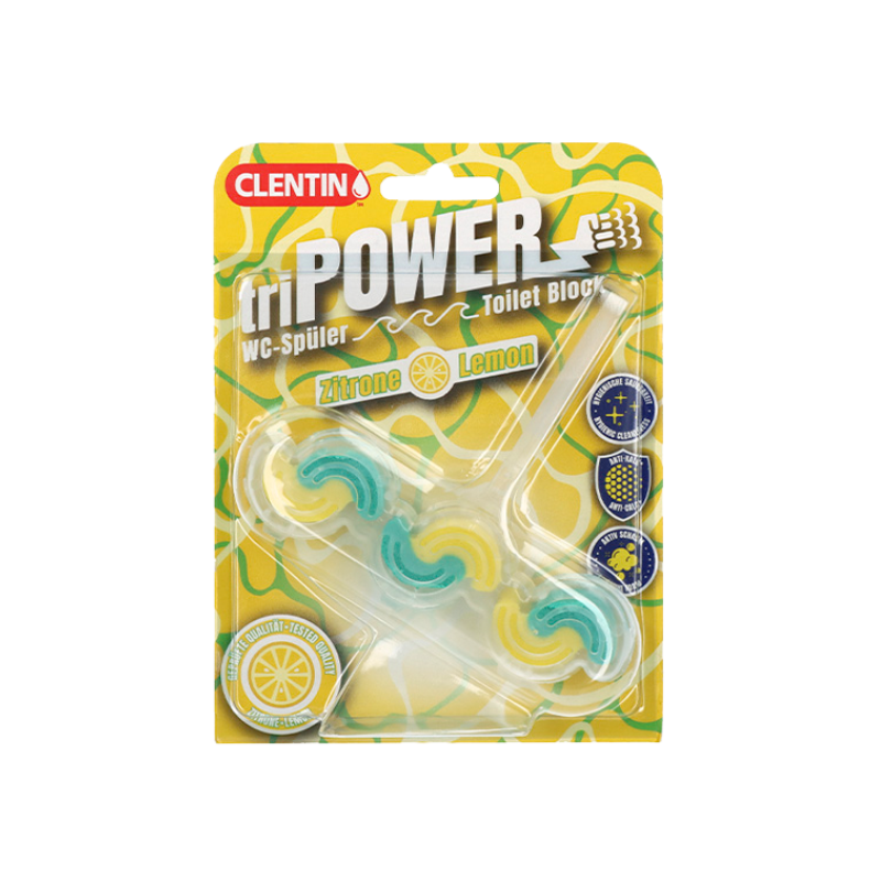 CLENTIN TRI-POWER WC-Duftspüler Zitrone 45 g