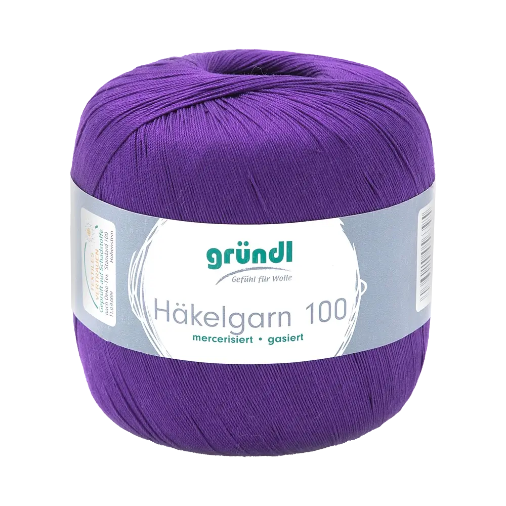 Gründl Häkelgarn 100, Farbe 135 Lila, 100 g
