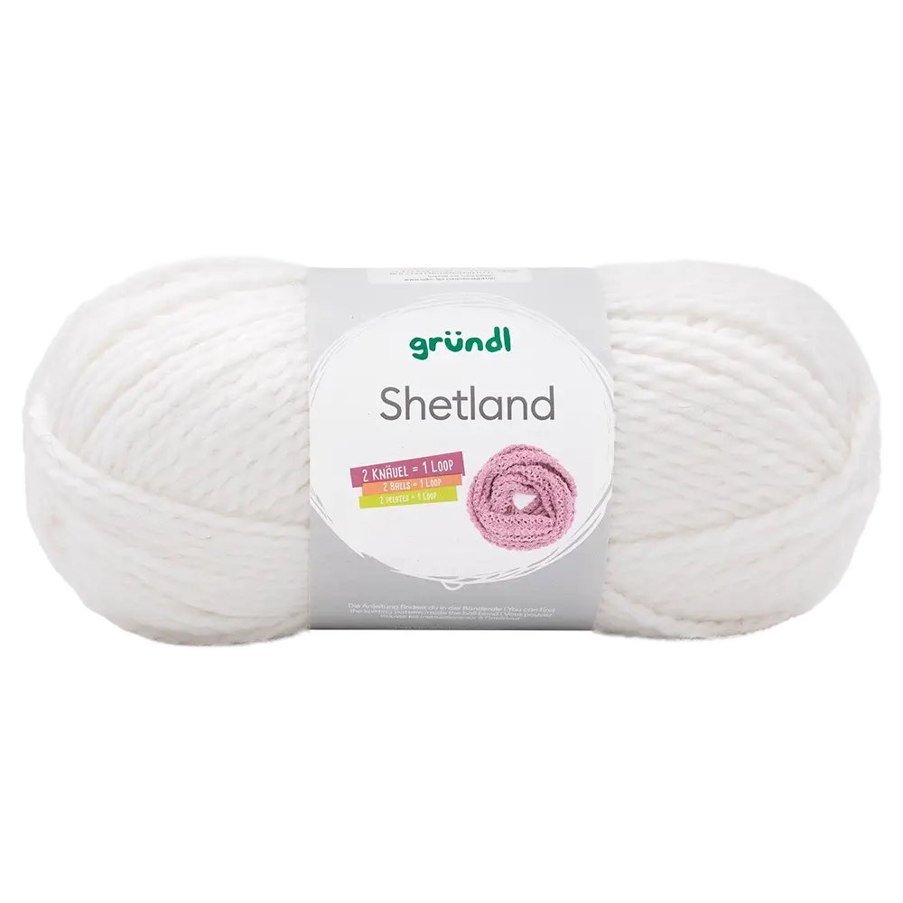 Gründl Shetland 100 g, Farbnummer 10 Weiß
