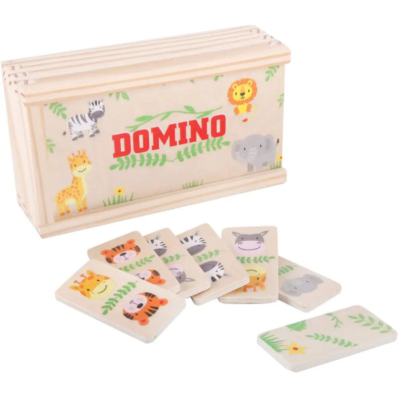 SpielMaus Holz Domino mit Tiermotiven, 28 Teile