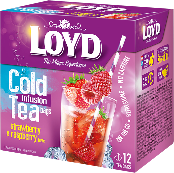 Loyd Cold Infusion Tee Erdbeere & Himbeere, 12 Pyramidenbeutel à 2,5 g