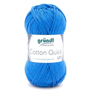 Gründl Baumwoll-Strickgarn Cotton Quick uni, 50 g, mittelblau, Farbe 126