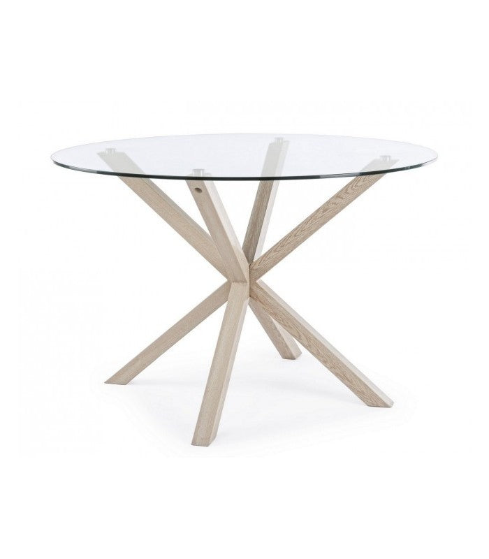 Bizzotto May 0732185 runder Esstisch aus Glas, Ø 114 cm