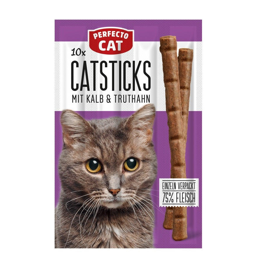 Perfecto Cat Sticks Kalb und Truthahn, 10 Stück (50 g)
