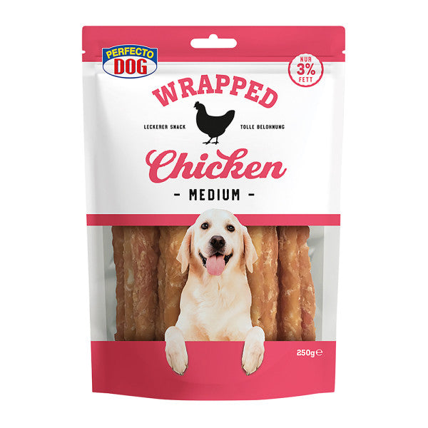 Perfecto Dog Kausnacks mit Hähnchen für mittelgroße Hunde, 250 g