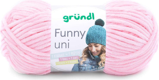 Gründl Funny uni Chenillegarn 100 g pastellrosa