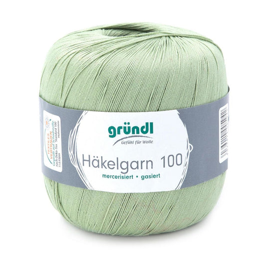Gründl Häkelgarn 100, Filethäkelgarn, 100 g / 566 m, Stärke 10, lindgrün 123