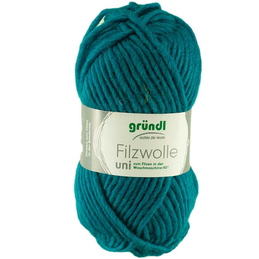 Gründl Filzwolle Uni 50 g, türkisgrün
