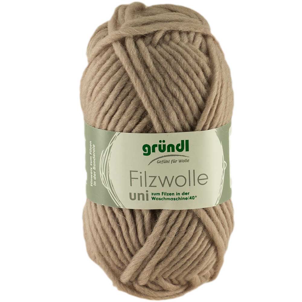 Gründl Filzwolle Uni 50 g, Farbe 51 beigebraun