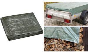 WESTEX Gewebeplane mit Ösen, 3 x 4 m, grün, 75 g/m²