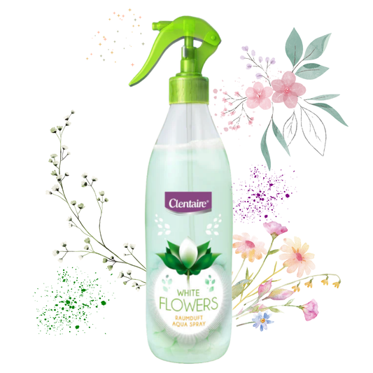 CLENTAIRE Luft- und Textilerfrischer mit Duft nach weißen Blüten, 425 ml
