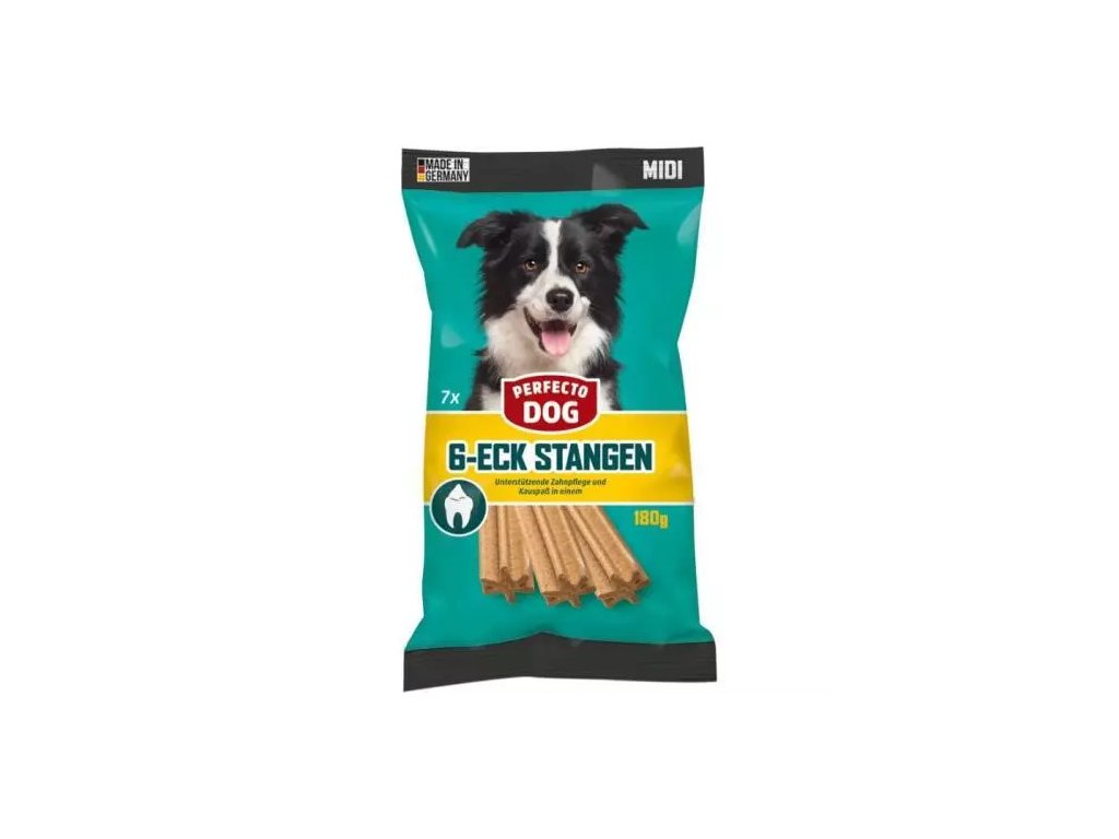 Perfecto Dog 6-Eck Stangen MIDI 180 g (7 Stangen)