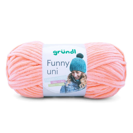Gründl Funny uni Chenillegarn, Farbe 28 Aprikose, 100 g / 120 m