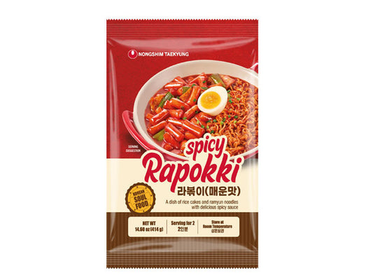 Nongshim würziger Rapokki mit Reiskuchen und Ramyun-Nudeln, 414 g