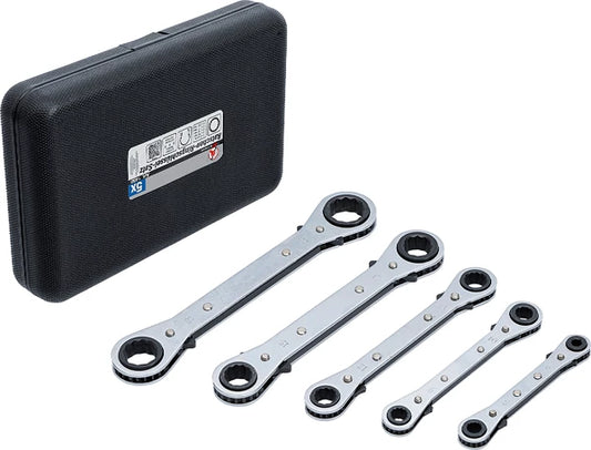 BGS Diy Ratschen-Ringschlüssel-Satz, gerade, umschaltbar, 5-teilig