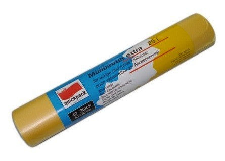 Müllbeutel extra reißfest, 25 l, gelb, 500 × 600 mm, 14 my, 40 Stück