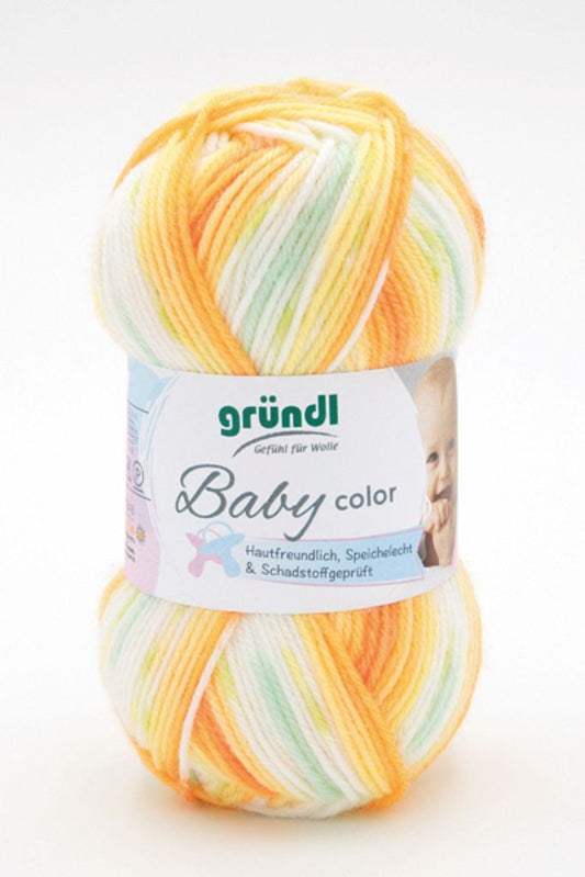 Gründl Baby color Strickgarn, orange multicolor, 50 g / 150 m
