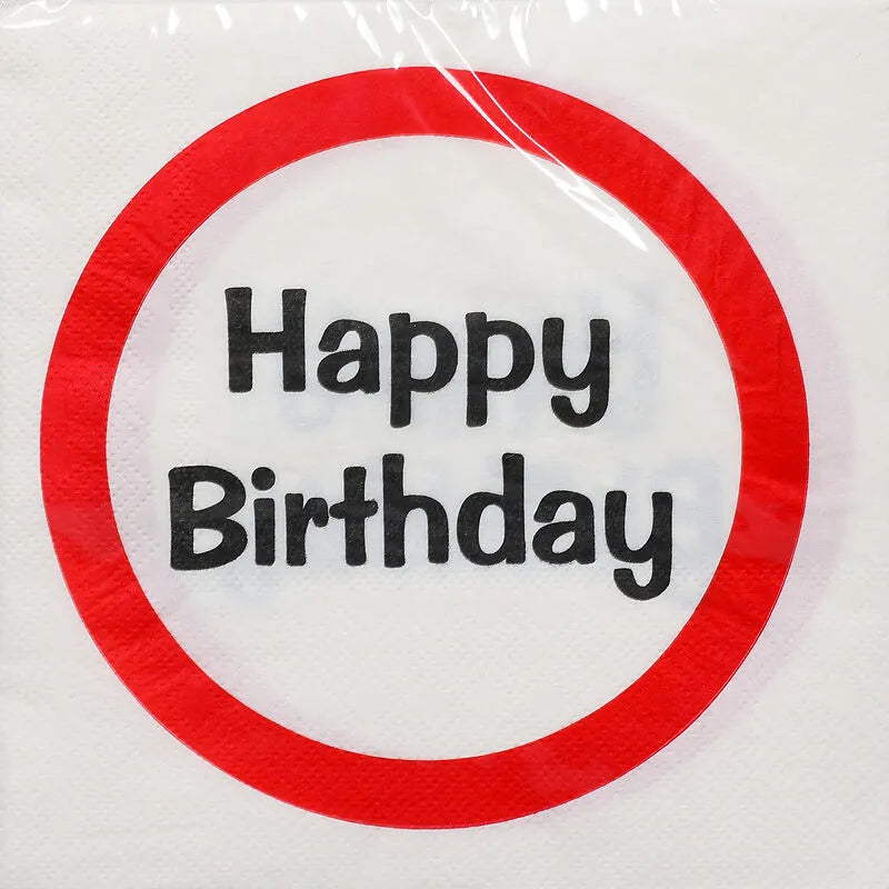 Geburtstagsservietten mit „Happy Birthday“-Aufdruck