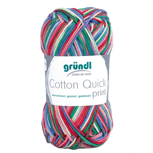 Gründl Cotton Quick print Strickgarn 50 g rot-blau-gelb multicolor