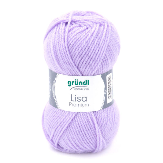 Gründl Lisa Premium Uni Strickgarn 50 g, Farbe 09 Flieder