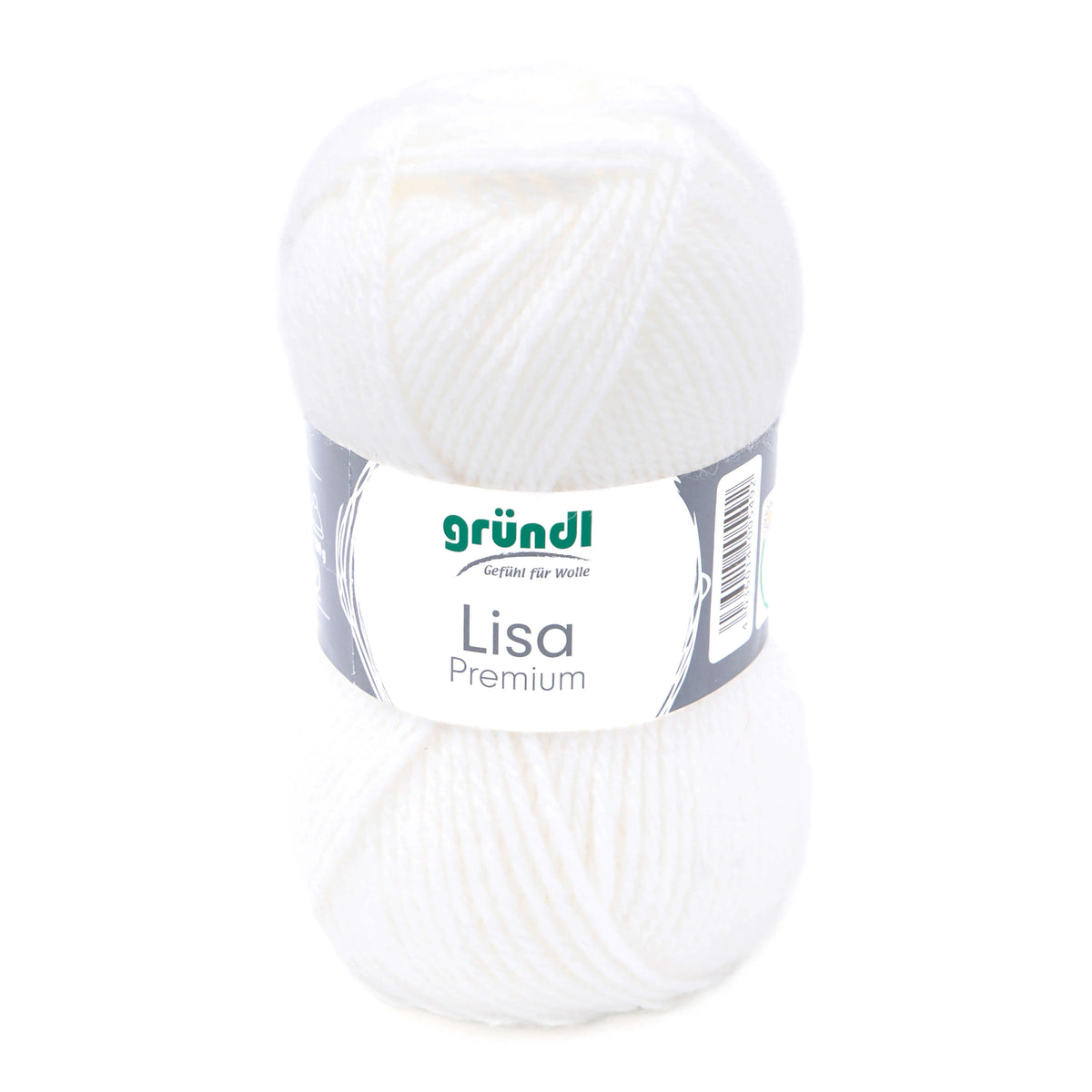 Gründl Lisa Premium Uni Strickgarn, 50 g, Weiß