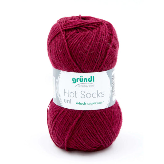 Gründl Hot Socks uni 50 g bordeaux