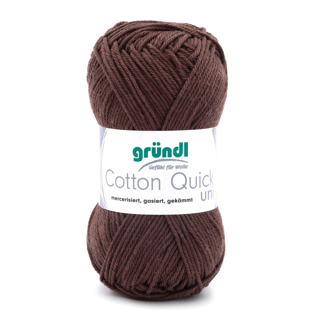 Gründl Cotton Quick uni Baumwollgarn, 50 g, Farbe 122 Schokolade