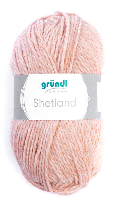 Gründl Shetland Wolle 100 g rosé meliert