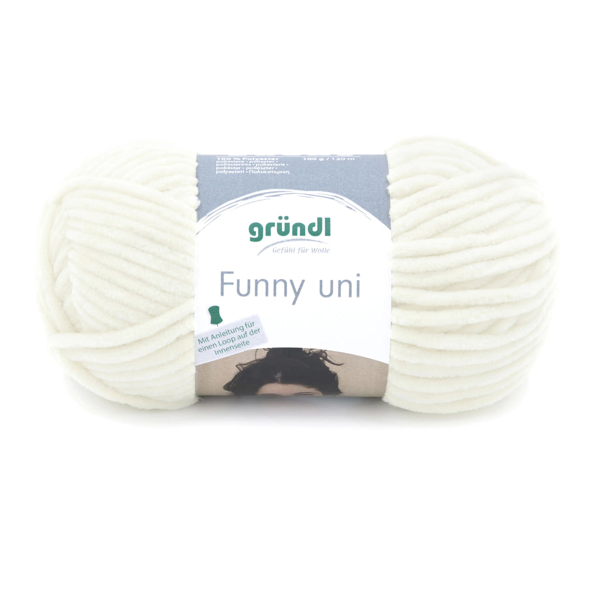 Gründl Funny uni Chenille-Garn 100 g creme