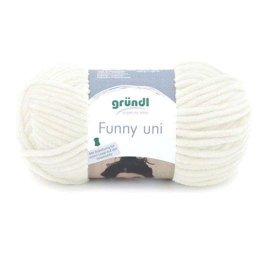Gründl Funny uni Chenille-Garn 100 g creme