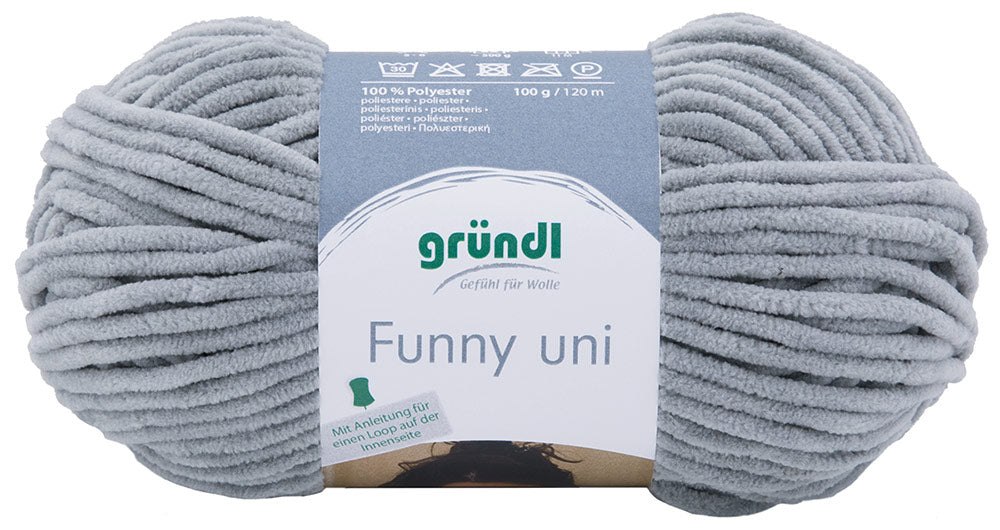 Gründl Funny uni Chenillegarn, grau, 100 g