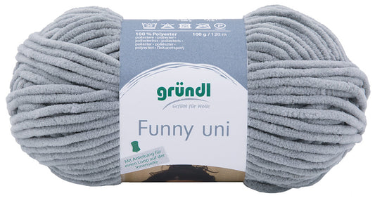 Gründl Funny uni Chenillegarn, grau, 100 g