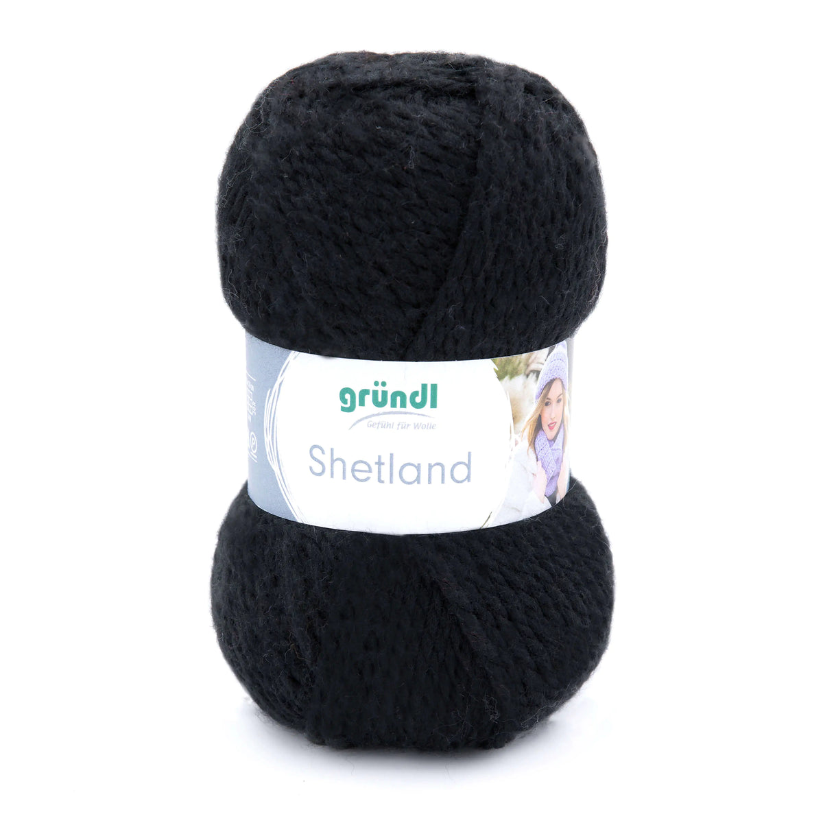 Gründl Shetland Strickgarn, schwarz, 100 g