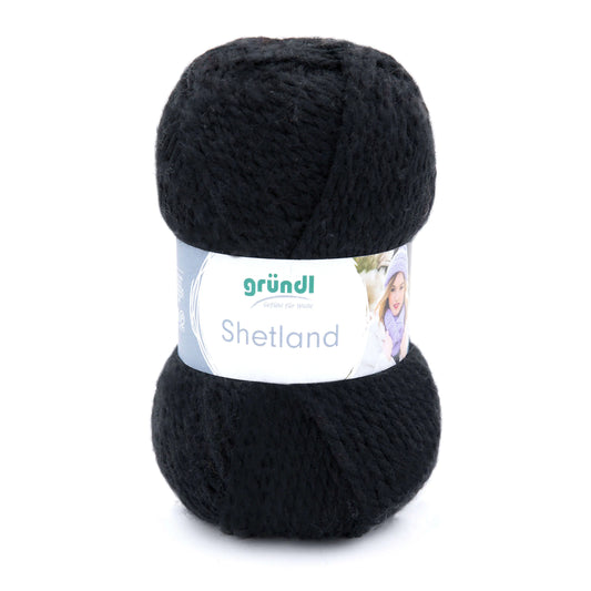 Gründl Shetland Strickgarn, schwarz, 100 g