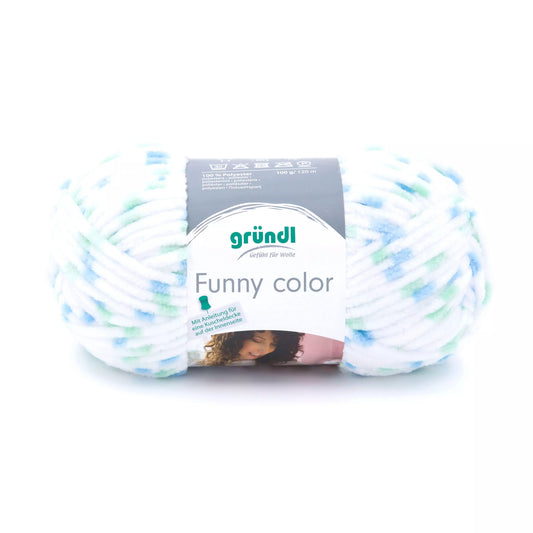 GRÜNDL Garn Funny Color 100 g weiß/blau/grün