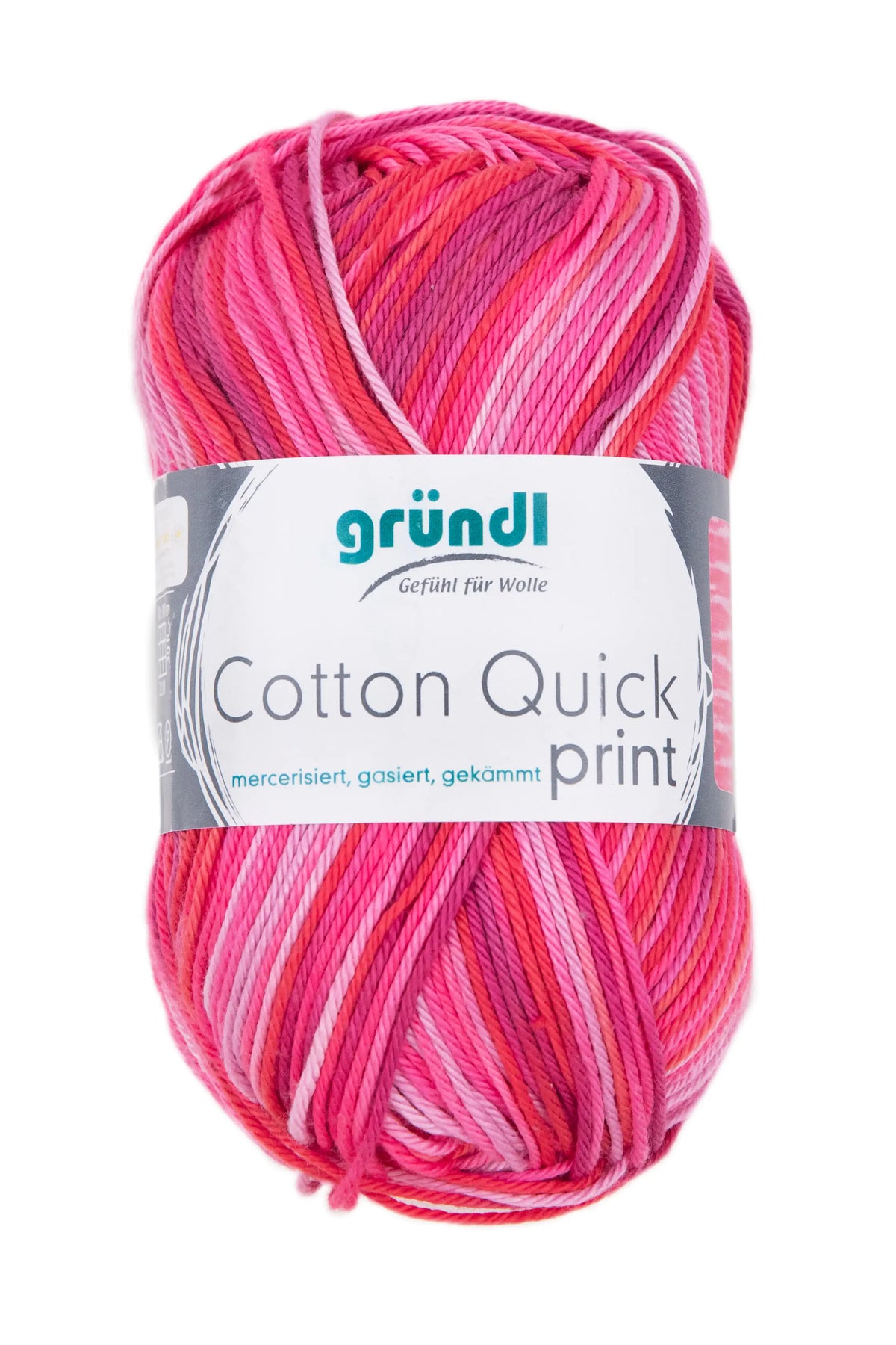 Gründl Cotton Quick Print 235, 50 g, fuchsia-rot-multicolor