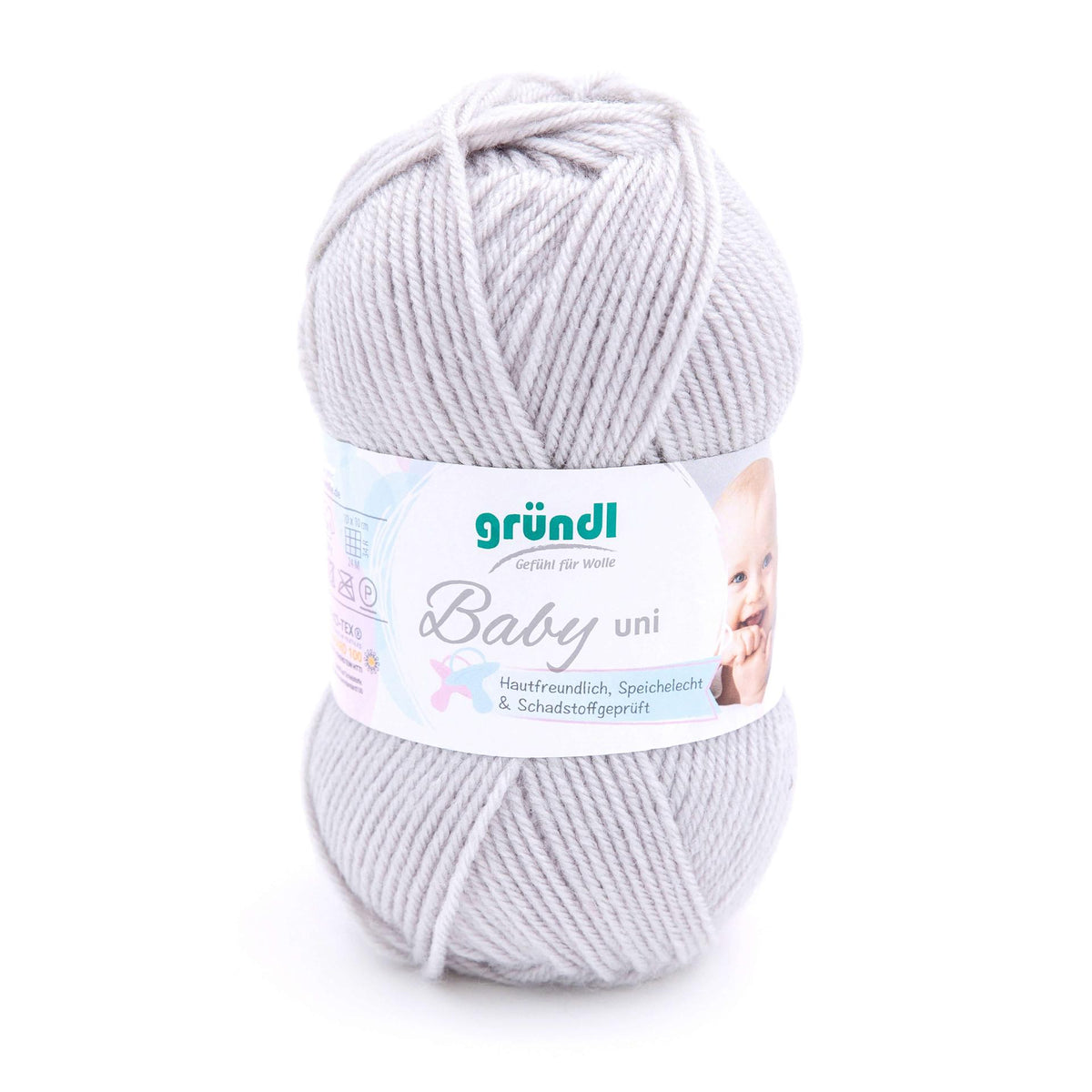GRÜNDL Garn Baby Uni 50 g hellgrau
