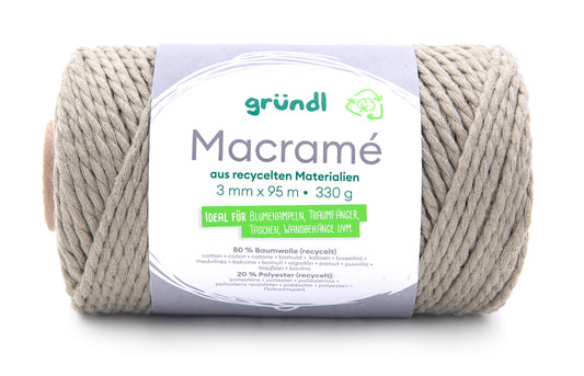 GRÜNDL Macramé-Garn 3 mm x 95 m khaki