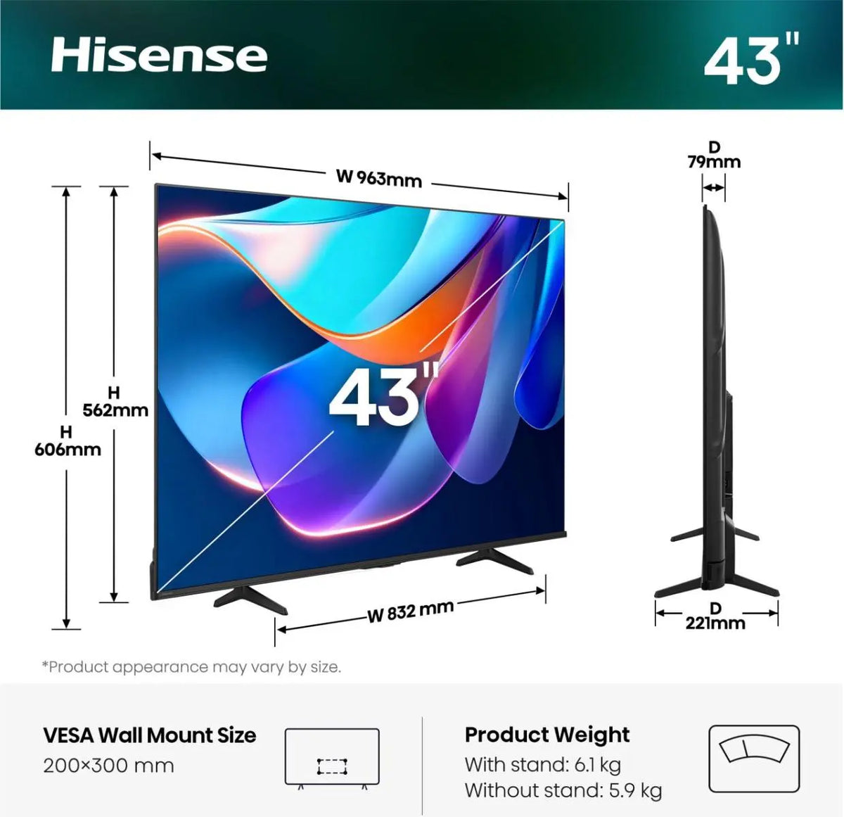 Hisense 43 '' A6S | UHD Smart TV 4K 60 Hz