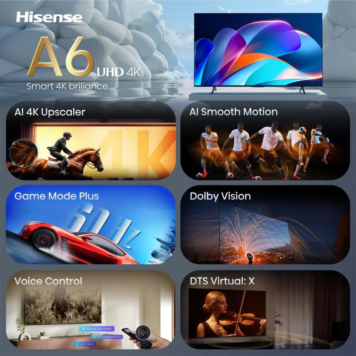 Hisense 43 '' A6S | UHD Smart TV 4K 60 Hz