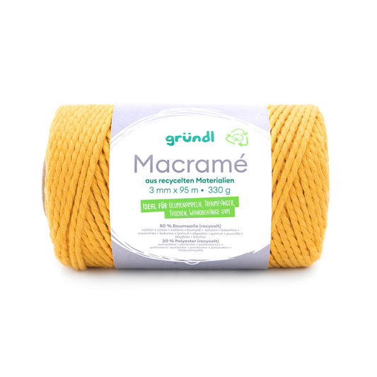 Gründl Macramé-Garn 04 Gelb, 330 g