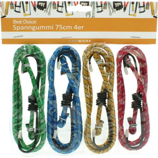 Best Choice Spanngummis 4er-Set, je 75 cm, vier Farben